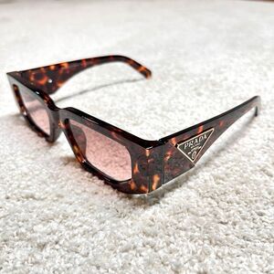 NEW PRADA Tortoise Sunglasses Dark Brown Women's & Men’s New In Box Case